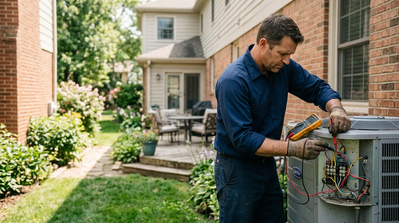 HVAC technician working near Woodsfield, OH